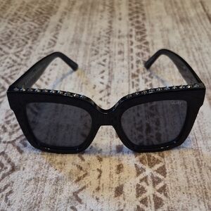 Quay Australia Black Studded Square Sunglasses